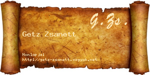 Getz Zsanett névjegykártya